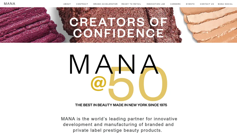 Mana Products website screenshot