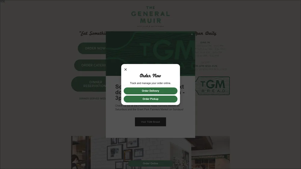 The General Muir website screenshot